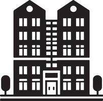 Inspiring Apartment Buildings Icon Silhouette Art vector