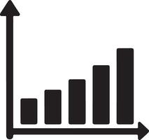High-Quality Growth Graph Silhouette Art for Presentations vector