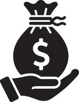 Hand Holding Money Bag Design Art vector