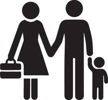 Heartwarming Family Icon Silhouette Graphics vector