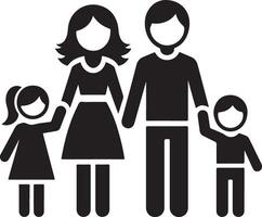 Versatile Family Silhouette Icon Image Set vector