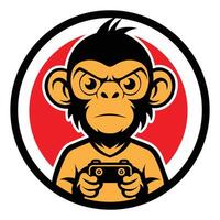 Playful Monkey Gaming Logo, Fun and Dynamic Design vector