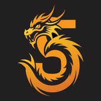 Dynamic Dragon Number 5 Design Collection vector