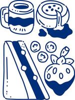 food and drink coloring line for templates. vector