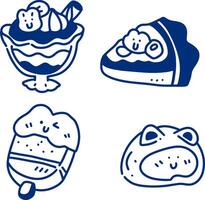 dessert coloring line for templates. vector