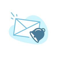 illustration of envelope and bell icons, ideal for representing messages, email alerts, and notifications. for mobile apps, websites, and software UI, offering a versatile, simple and clean design vector
