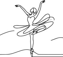 a drawing of a ballerina in a tutu vector