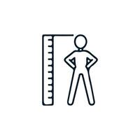 Adjustable line height icon Adjust length symbol size adjustment arrow sign, isolated on white background. Adjustable Height information sign. vector