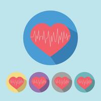 Medical icon heart flat minimalistic colorful illustration color vector