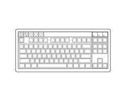 Gaming keyboard top view isolated on Background illustration vector