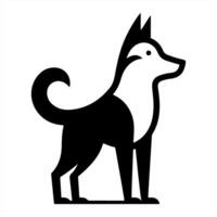 A black and white dog icon on a white background vector