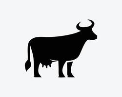A black cow silhouette on a white background vector