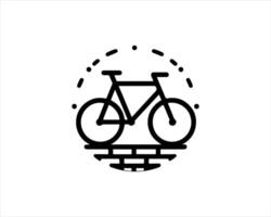 A bicycle is shown in a black and white logo vector