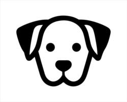 A black and white dog head icon on a white background vector
