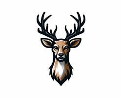 A deer head with horns on it vector