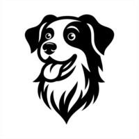 A black and white dog head on a white background vector