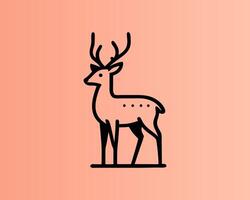 A deer icon on an orange background vector