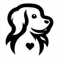A dog with a heart on its head vector