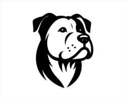 A dog head is shown in black and white on a white background vector