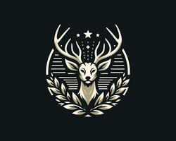 A deer head with a star on it vector