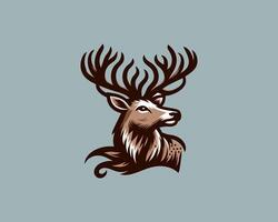 A deer head with horns on it vector