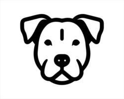 A dog's head is shown in a black and white line drawing vector