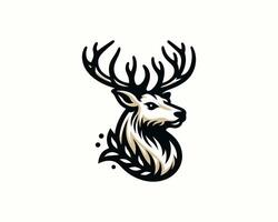 A deer head with horns on it vector