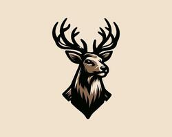 A deer head with horns on it vector