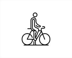 A man riding a bicycle line icon vector