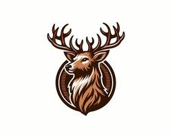 A deer head with antlers on it vector