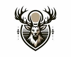 A deer head with horns on it vector