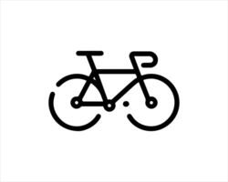 A black and white illustration of a bicycle vector