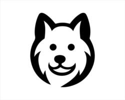 A black and white dog head icon on a white background vector