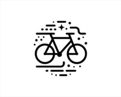 A bicycle icon with a star on it vector