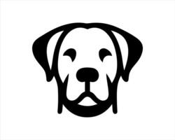 A dog's head is shown in a simple black and white design vector