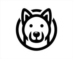A black and white logo of a dog's head vector