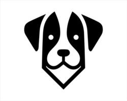A black and white dog head icon on a white background vector