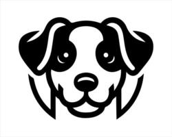 A black and white dog head on a white background vector