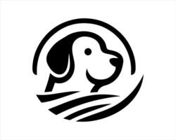 A dog logo with a black and white background vector