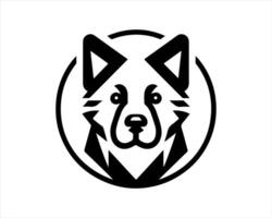 A black and white logo of a dog's head vector