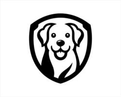 A dog is in the shape of a shield vector