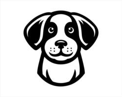 A black and white dog head on a white background vector
