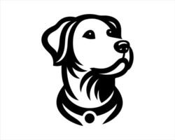 A dog head logo with a collar on it vector