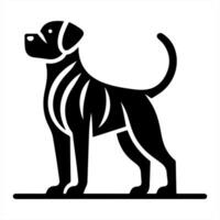 A black and white dog silhouette on a white background vector