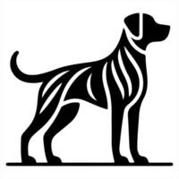 A dog silhouette is shown on a white background vector