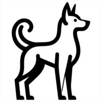 A black and white dog icon on a white background vector
