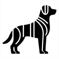 A black and white dog silhouette on a white background vector