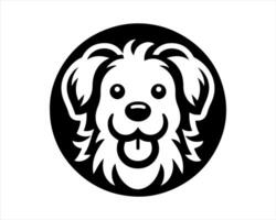 A black and white dog head logo vector