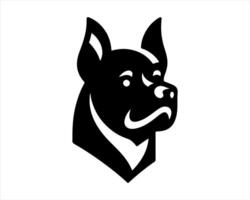 A black and white dog head on a white background vector