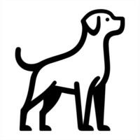 A black and white dog icon on a white background vector